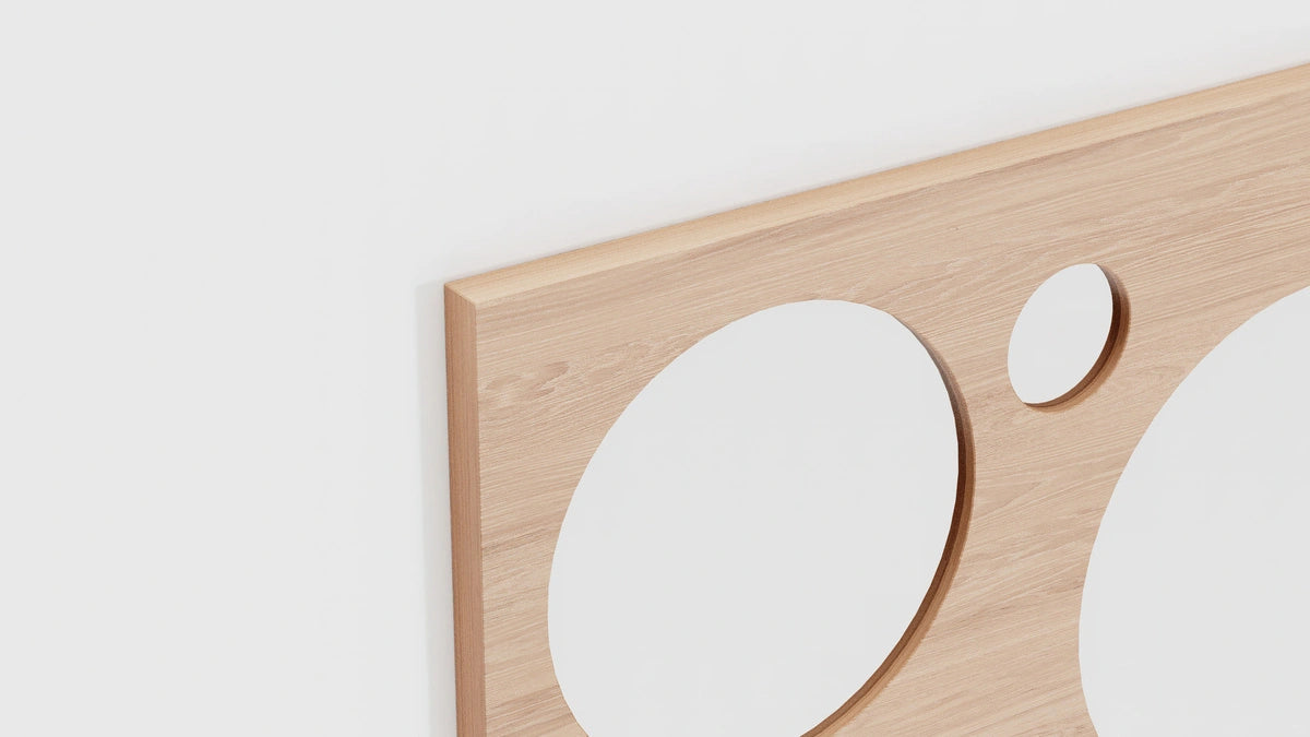oak wood wall mirror