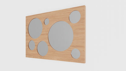oak wood wall mirror