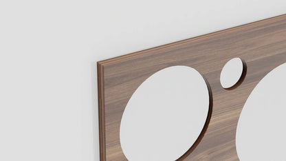walnut wood wall mirror